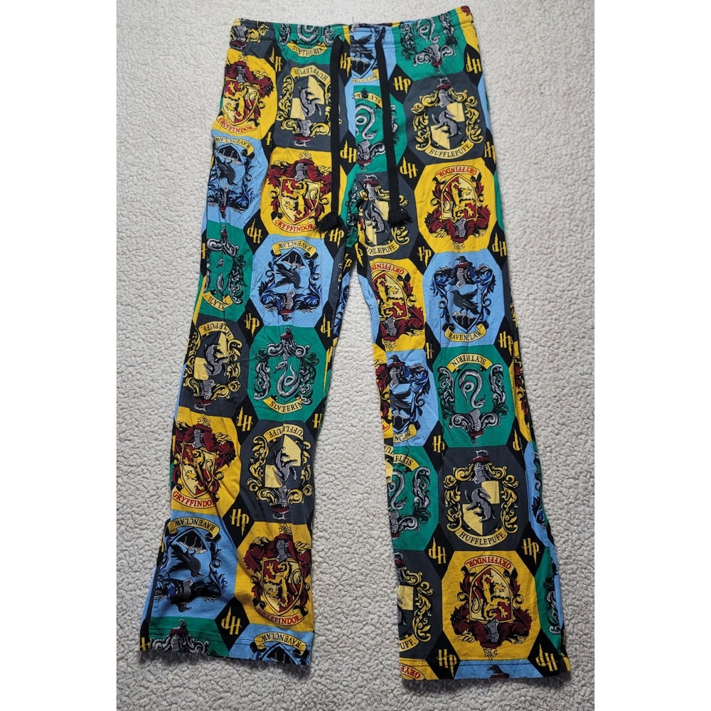 Harry Potter Hogwarts House Crest Pajama Pants Mens Medium Cotton Lounge Bottoms